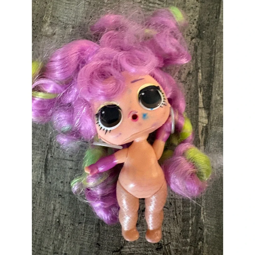 MGA LOL Surprise Doll Lot 3pc Glitter Teal Pink Purple Green Hair Collectibles